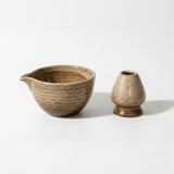 Matcha Set Dune - Bowl and Whisk Holder (Chawan & Chasen Tate)