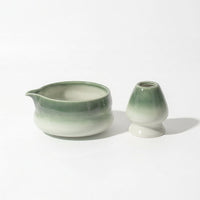 Matcha Set Jade - Bowl and Whisk Stand (Chawan & Chasen Tate)