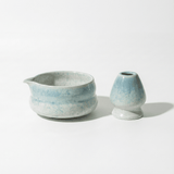 Matcha Set Azure - Bowl and Whisk Holder (Chawan & Chasen Tate)