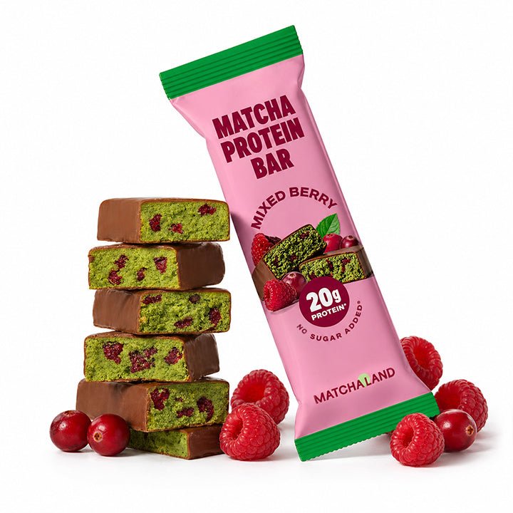 Mixed Berry Matcha Protein Bar (12 Stk.) - MatchaLand Deutschland